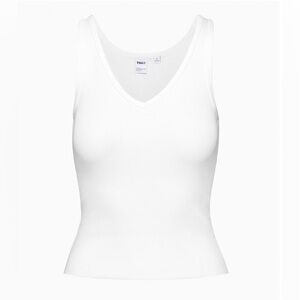Aritzia/ TNA Madison White Ribbed V Neck Tank Top (XS)